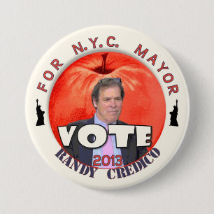 Badge Rond 7,6 Cm Maire excité 2013 de Credico NYC de vote