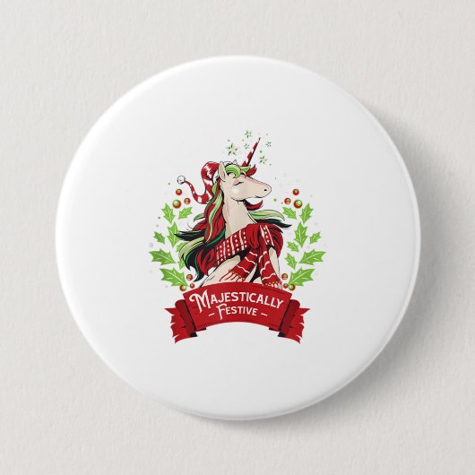 Badge Rond 7,6 Cm Majestiquement Festif (Devant)