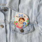 Badge Rond 7,6 Cm Mama à être baby shower bouton avec Vintage Graphi (En situation)