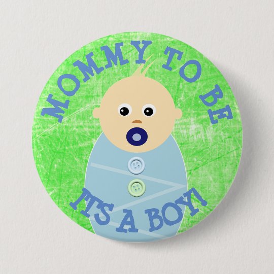 Badge Rond 7,6 Cm Maman à être bouton bleu de baby shower de bébé
