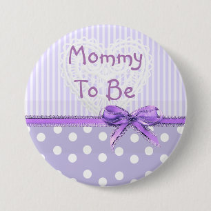 Badge Rond 7,6 Cm Maman à être bouton de baby shower : Arc pourpre