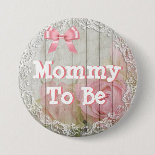 Badge Rond 7,6 Cm Maman à être" bouton rose chic "minable de baby