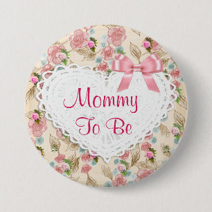 Badge Rond 7,6 Cm Maman assez florale à être bouton de baby shower