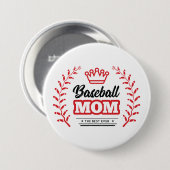 Badge Rond 7,6 Cm Maman De Baseball Chemise La Meilleure Couronne Ja (Devant & derrière)