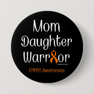 Badge Rond 7,6 Cm Maman Fille Guerrière...CRPS