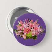 Badge Rond 7,6 Cm Maman ! Fleurs (Devant & derrière)