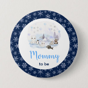 Badge Rond 7,6 Cm Maman future Animaux arctiques Merveilles d'hiver
