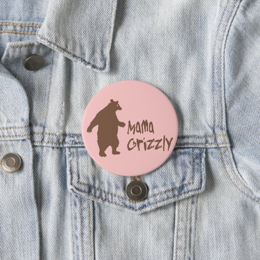 Badge Rond 7,6 Cm Maman Grizzly (En situation)