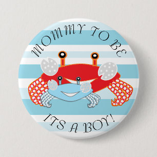 Badge Rond 7,6 Cm Maman pour être Crab C'est un petit Baby shower