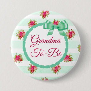 Badge Rond 7,6 Cm Maman pour être Floral Chic Rose bouton