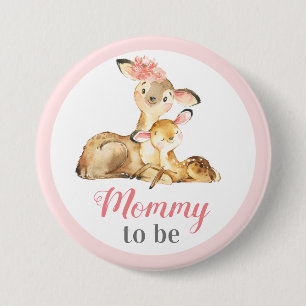 Badge Rond 7,6 Cm Maman pour être nouvelle mère Baby Girl Shoe Doe D