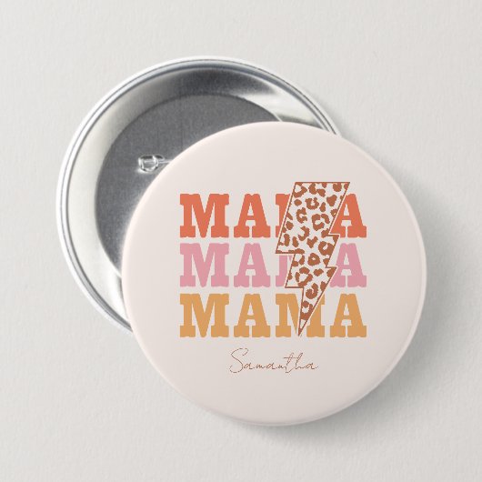 Badge Rond 7,6 Cm Maman répétée (Devant & derrière)