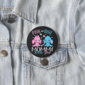 Badge Rond 7,6 Cm Maman Rose Ou Bleue Vous Aime Baby Elephant Tour (En situation)