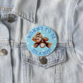 Badge Rond 7,6 Cm Maman to be blue Coeurs d'ours Baby shower Bouton (En situation)