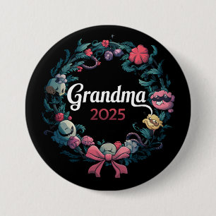 Badge Rond 7,6 Cm Mamie 2025 Pour Nouveau Cadeau De Grand-Mère