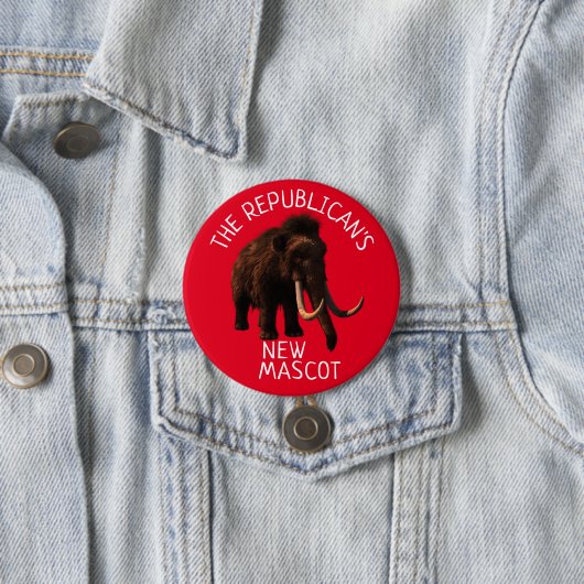 Badge Rond 7,6 Cm Mammoth New Mascot (En situation)