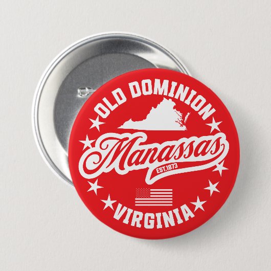 Badge Rond 7,6 Cm Manassas, Virginie (Devant & derrière)