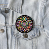 Badge Rond 7,6 Cm Mandala (En situation)