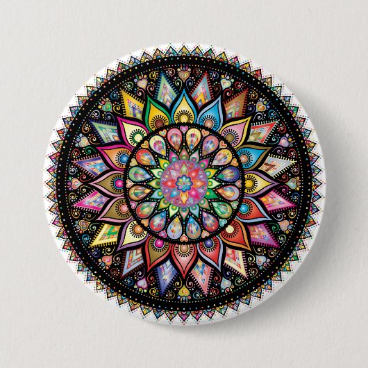 Badge Rond 7,6 Cm Mandala (Devant)