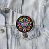 Badge Rond 7,6 Cm Mandala (En situation)
