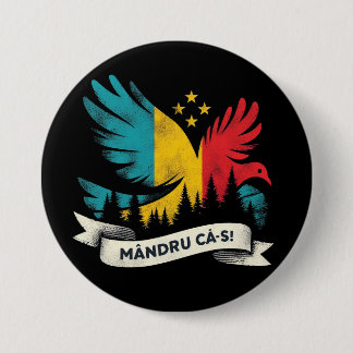 Badge Rond 7,6 Cm Mandru ca-s roman