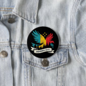 Badge Rond 7,6 Cm Mandru ca-s roman (En situation)