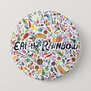 Badge Rond 7,6 Cm MANGER LES fruits colorés RAINBOW légume aquarelle