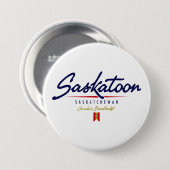 Badge Rond 7,6 Cm Manuscrit de Saskatoon (Devant & derrière)
