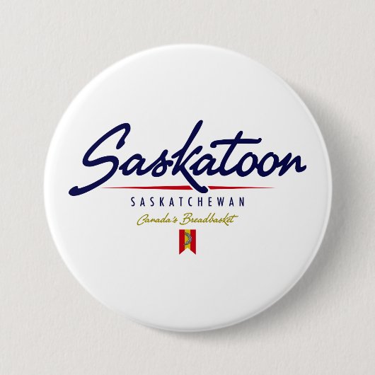 Badge Rond 7,6 Cm Manuscrit de Saskatoon (Devant)