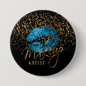 Badge Rond 7,6 Cm Maquilleur professionnel - lèvres de bleu de (Devant)