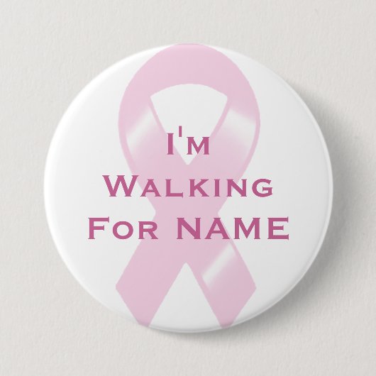 Badge Rond 7,6 Cm Marche faite sur commande de ruban rose de KRW (Devant)