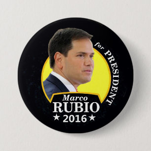Badge Rond 7,6 Cm Marco Rubio 2016 pour le président
