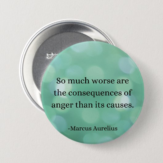 Badge Rond 7,6 Cm Marcus Aurelius : Conquérir la colère, Trouver la (Devant & derrière)