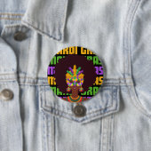 Badge Rond 7,6 Cm MARDI GRAS Afro Queen (En situation)