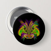 Badge Rond 7,6 Cm Mardi-Gras-Mask-The-Queen-V-3 (Devant & derrière)
