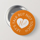 Badge Rond 7,6 Cm Mariage à distance sociale accueil coeur orange (Devant & derrière)