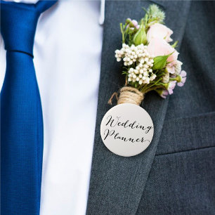 Badge Rond 7,6 Cm Mariage Planer Classic Calligraphie Mariage