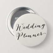 Badge Rond 7,6 Cm Mariage Planer Classic Calligraphie Mariage (Devant & derrière)