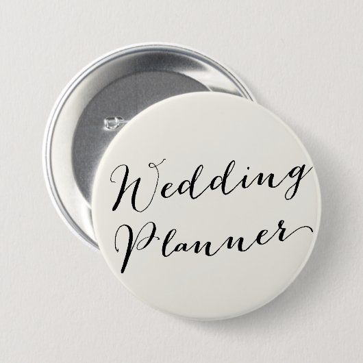 Badge Rond 7,6 Cm Mariage Planer Classic Calligraphie Mariage (Devant & derrière)