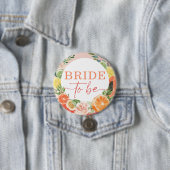 Badge Rond 7,6 Cm Mariage Tropical Citron Bride à Venir (En situation)