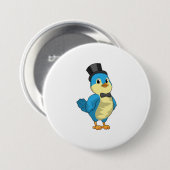 Badge Rond 7,6 Cm Marié oiseau avec ruban (Devant & derrière)