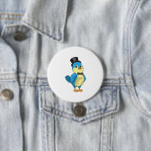 Badge Rond 7,6 Cm Marié oiseau avec ruban (En situation)