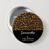 Badge Rond 7,6 Cm Mariée célibataire Boujee Tendance Imprimé léopard (Devant & derrière)