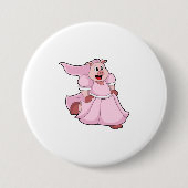 Badge Rond 7,6 Cm Mariée cochon en robe de mariée (Devant)