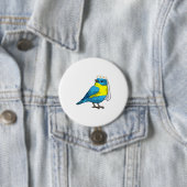 Badge Rond 7,6 Cm Mariée oiseau avec couronne de fleurs (En situation)