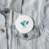 Badge Rond 7,6 Cm Mariée oiseau avec voile (En situation)