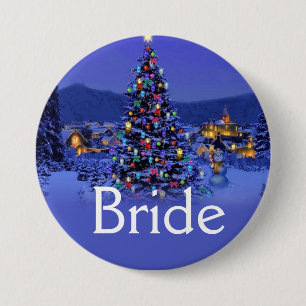 Badge Rond 7,6 Cm mariée ou marié Noël mariage vintage