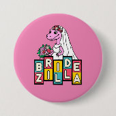 Badge Rond 7,6 Cm Mariée Zilla Rétro  (Devant)