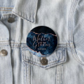 Badge Rond 7,6 Cm Marine Blue & Rose Gold Agate Mère de la chambre (En situation)