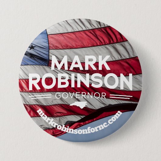 Badge Rond 7,6 Cm Mark Robinson pour Gouverneur 2024 (Devant)